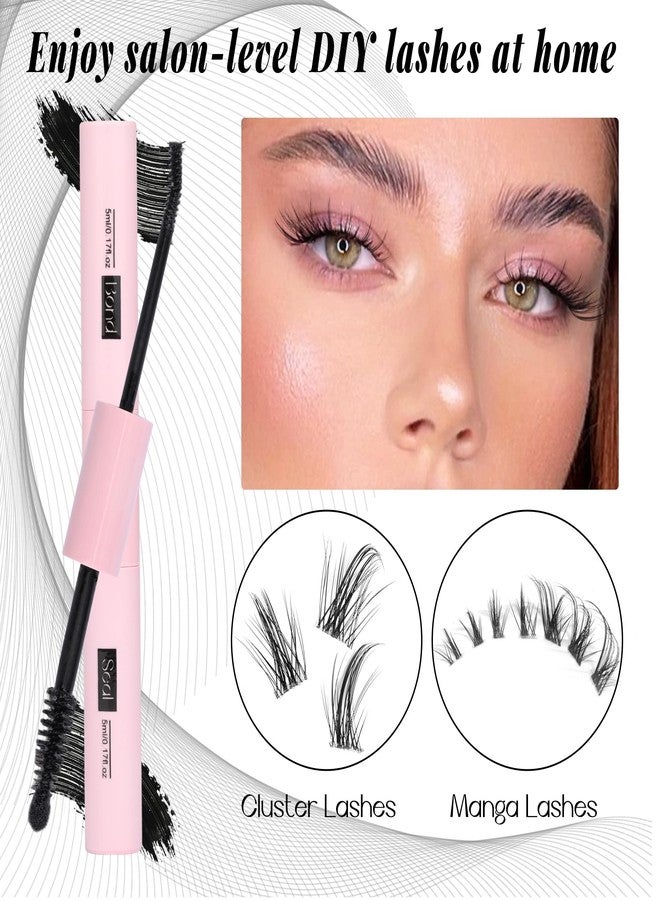 ALICE Lash Bond and Seal, Cluster Lashes Glue for DIY Eyelash Extensions, Individual Lash Glue for Clusters Eyelash Strong Hold Long No Latex Lasting Waterproof Eye Lashes Glue Mascara (Black 5ml×2) - Image 4